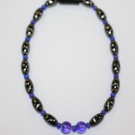 Magnetic Hematite Single Anklet - Dual Center Beads, Purple