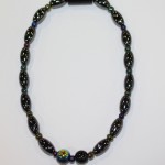 Magnetic Hematite Single Anklet - Dual Center Beads, Rainbow