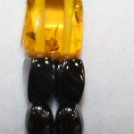 Magnetic Hematite Double Bracelet - Amber Center Stone