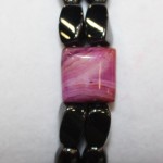 Magnetic Hematite Double Bracelet - Purple Agate Center Stone