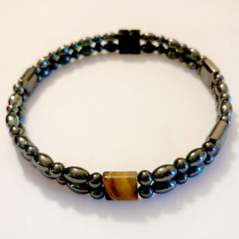 Magnetic Hematite Anklet: <br />Double-Strand - Red Tiger Eye