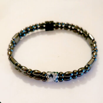 Magnetic Hematite Anklet: <br />Double-Strand - Tree