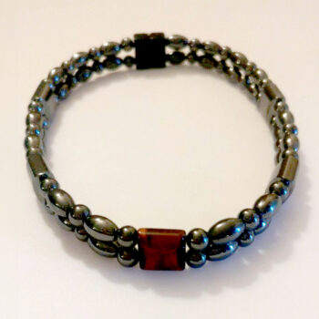 Magnetic Hematite Anklet: <br />Double-Strand - Chocolate