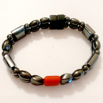 Magnetic Hematite Anklet: <br />Double-Strand - Red